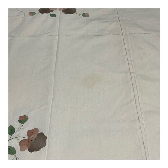 Banquet Floral Embroidered Tablecloth 66.5x115 With 12 Cloth Napkin Set Vintage - Picture 5 of 11